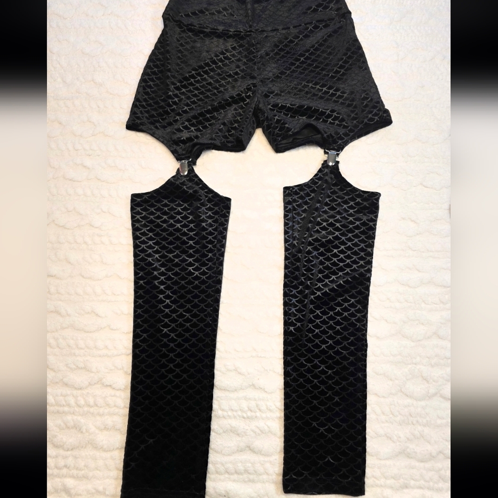 Killstar Black Velvet Garter Pants | Size M | Goth Alt Mermaid